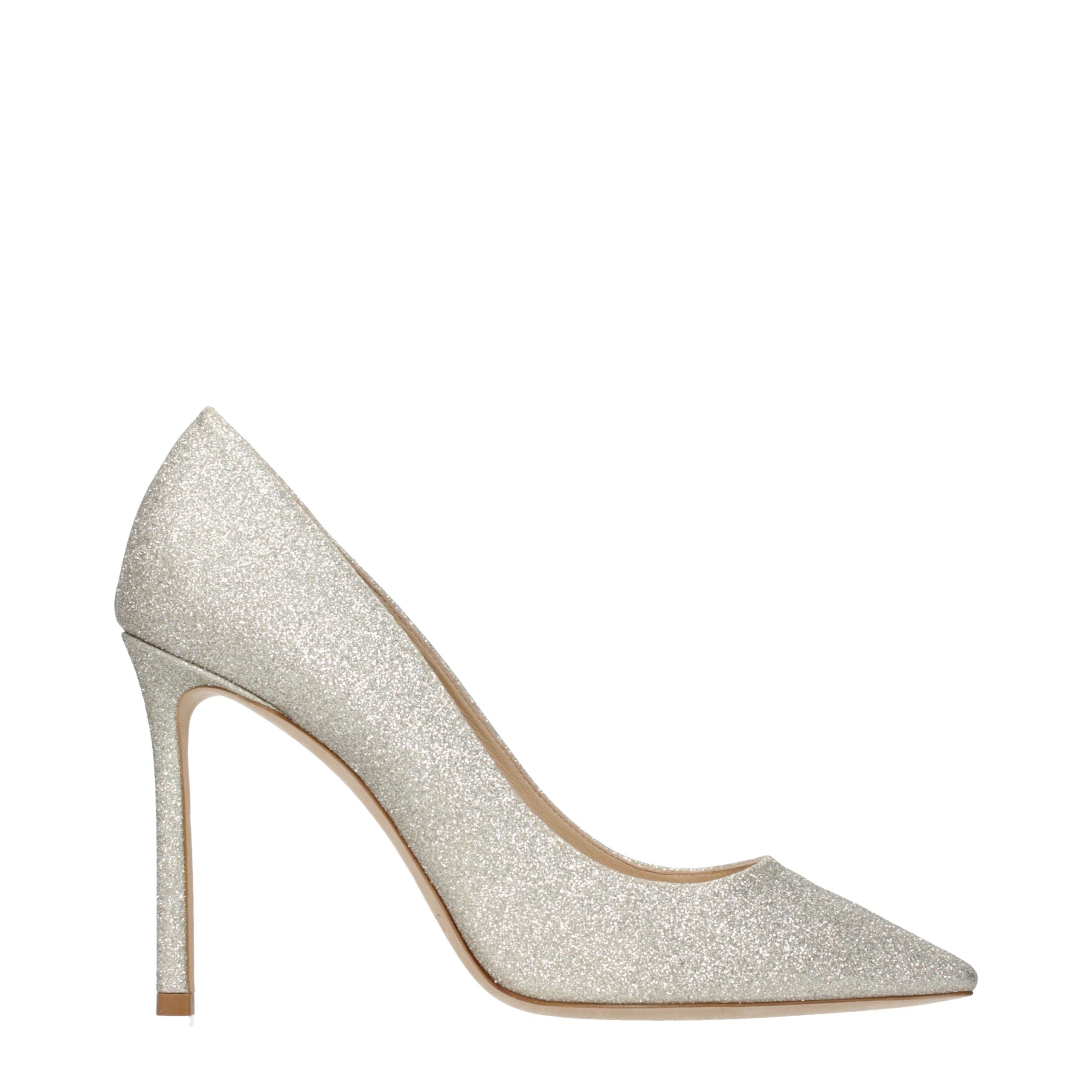 Gold Glitter Plastic Pumps