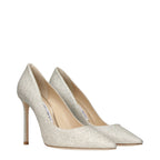 Gold Glitter Plastic Pumps