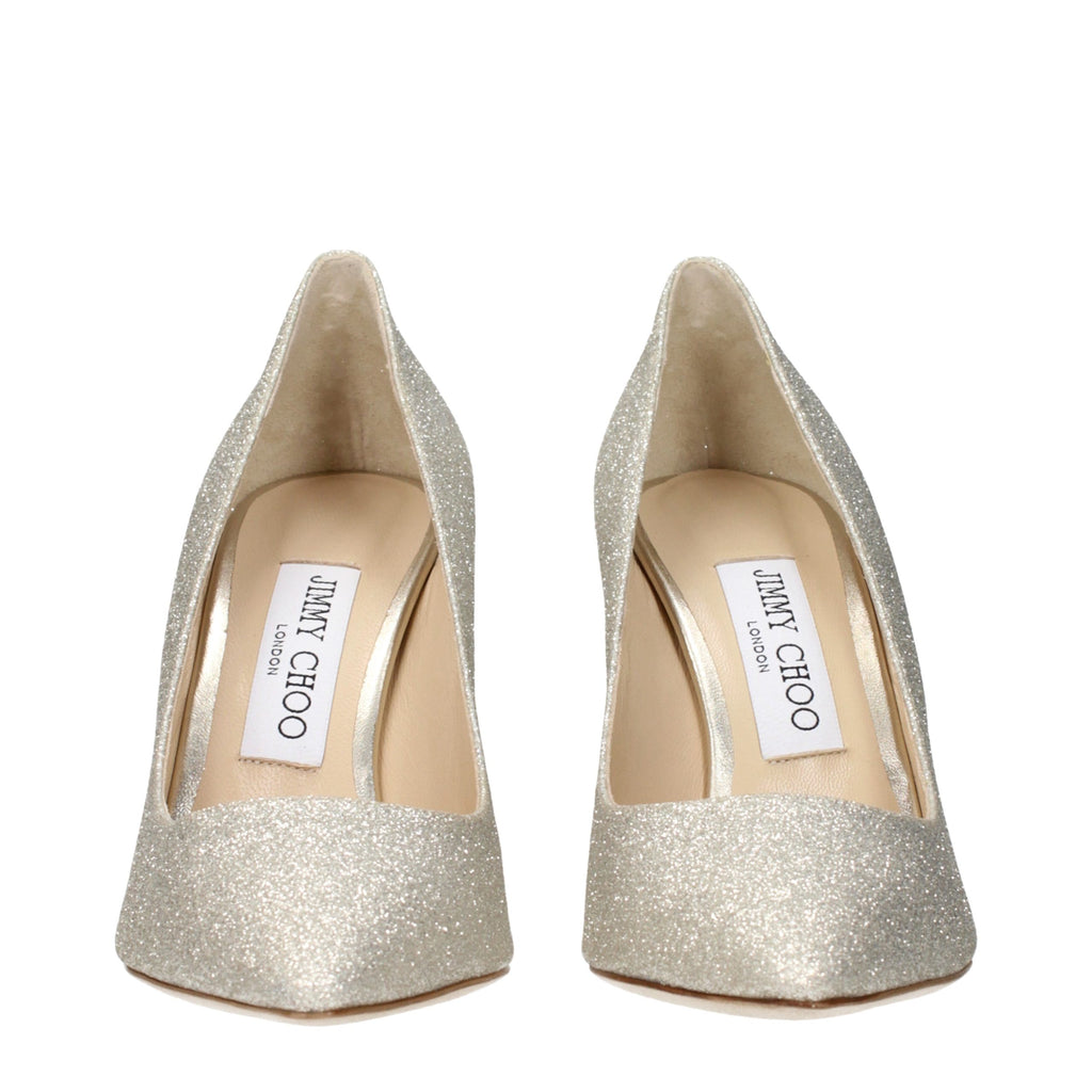 Gold Glitter Plastic Pumps