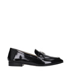 Black Leather Slip‑On Loafers