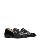 Black Leather Slip‑On Loafers