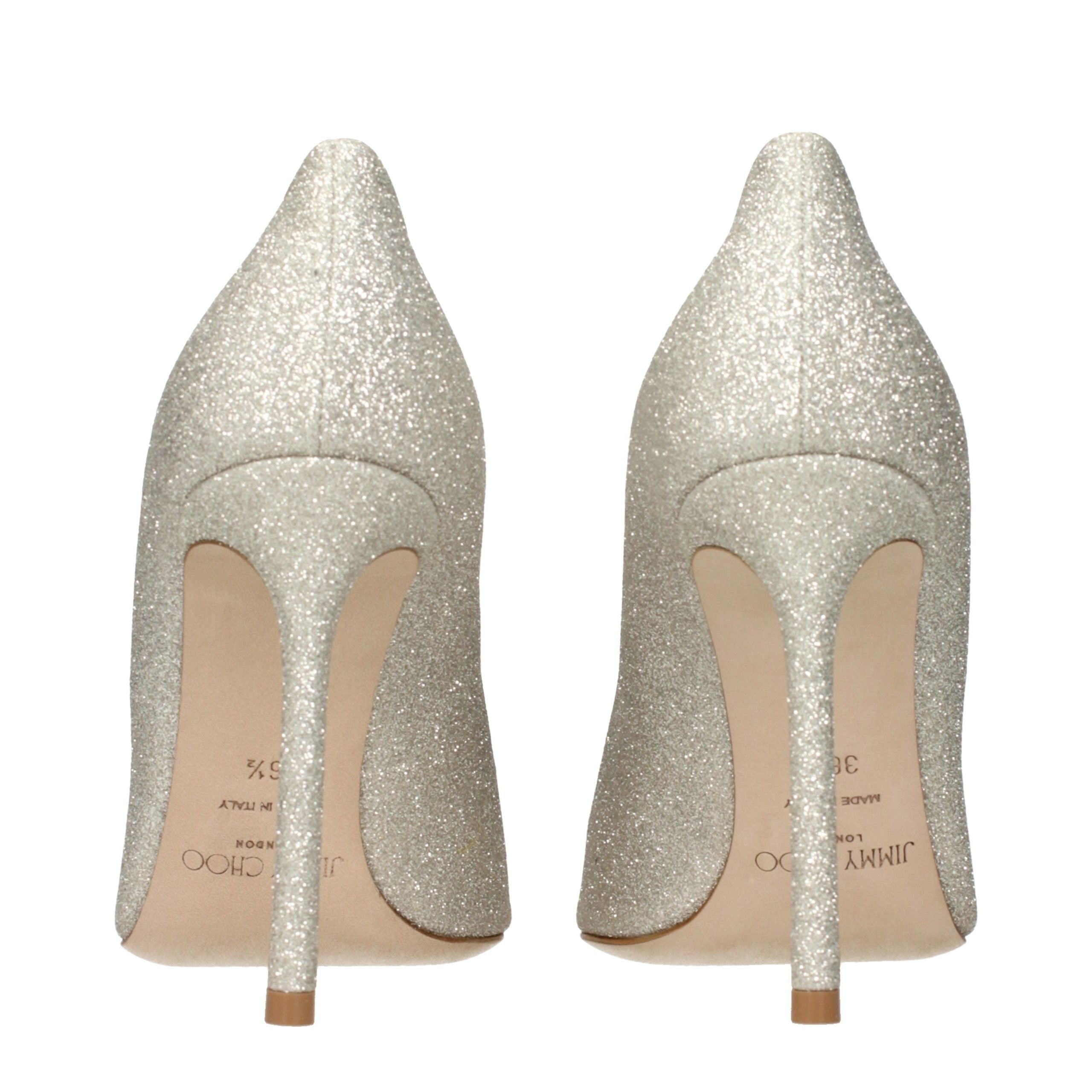Gold Glitter Plastic Pumps