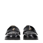 Black Leather Slip‑On Loafers