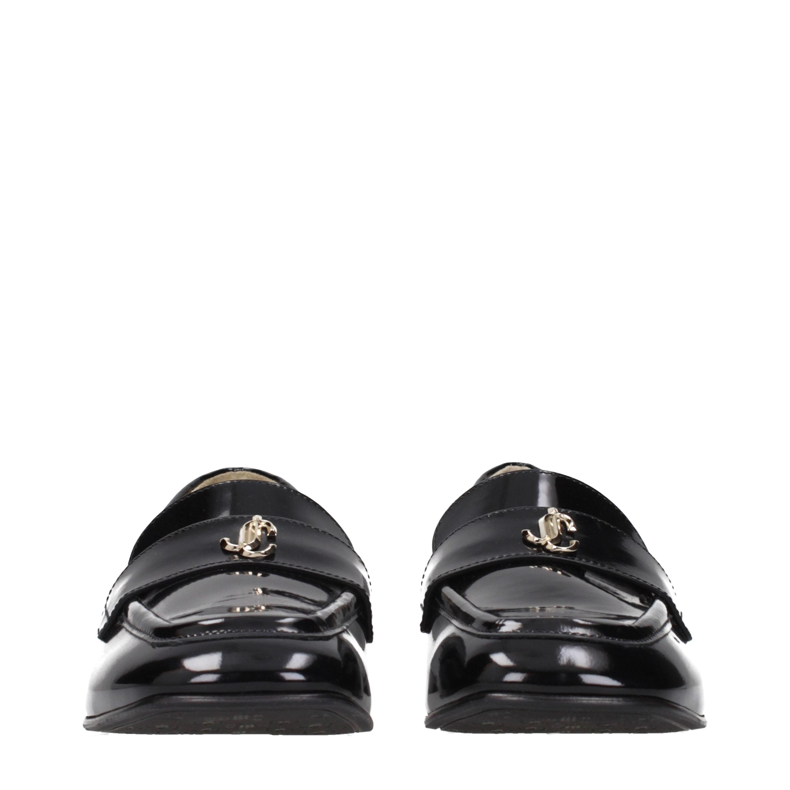 Black Leather Slip‑On Loafers