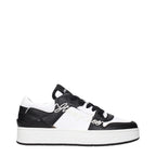 Black Leather Low‑Top Sneakers