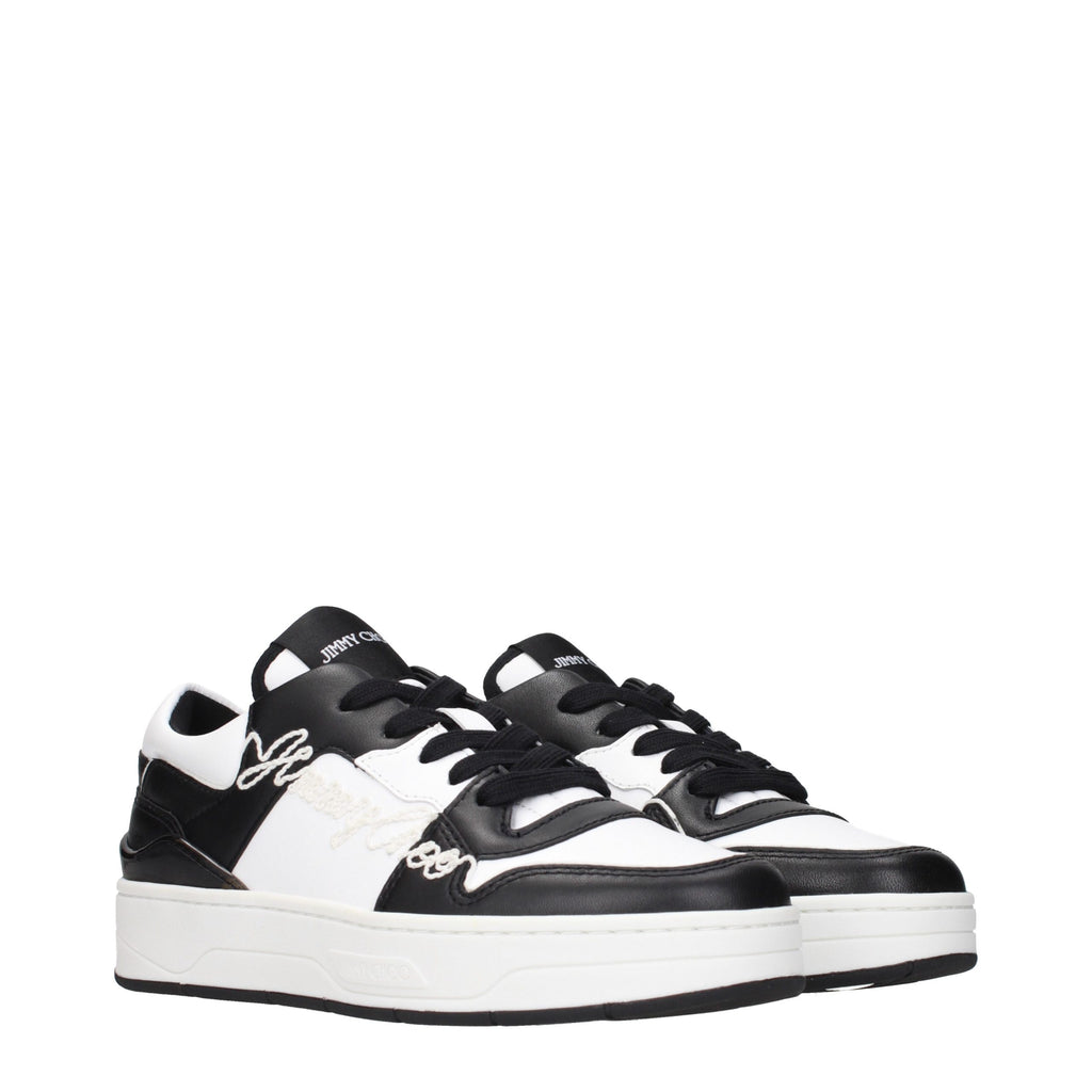 Black Leather Low‑Top Sneakers