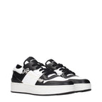 Black Leather Low‑Top Sneakers