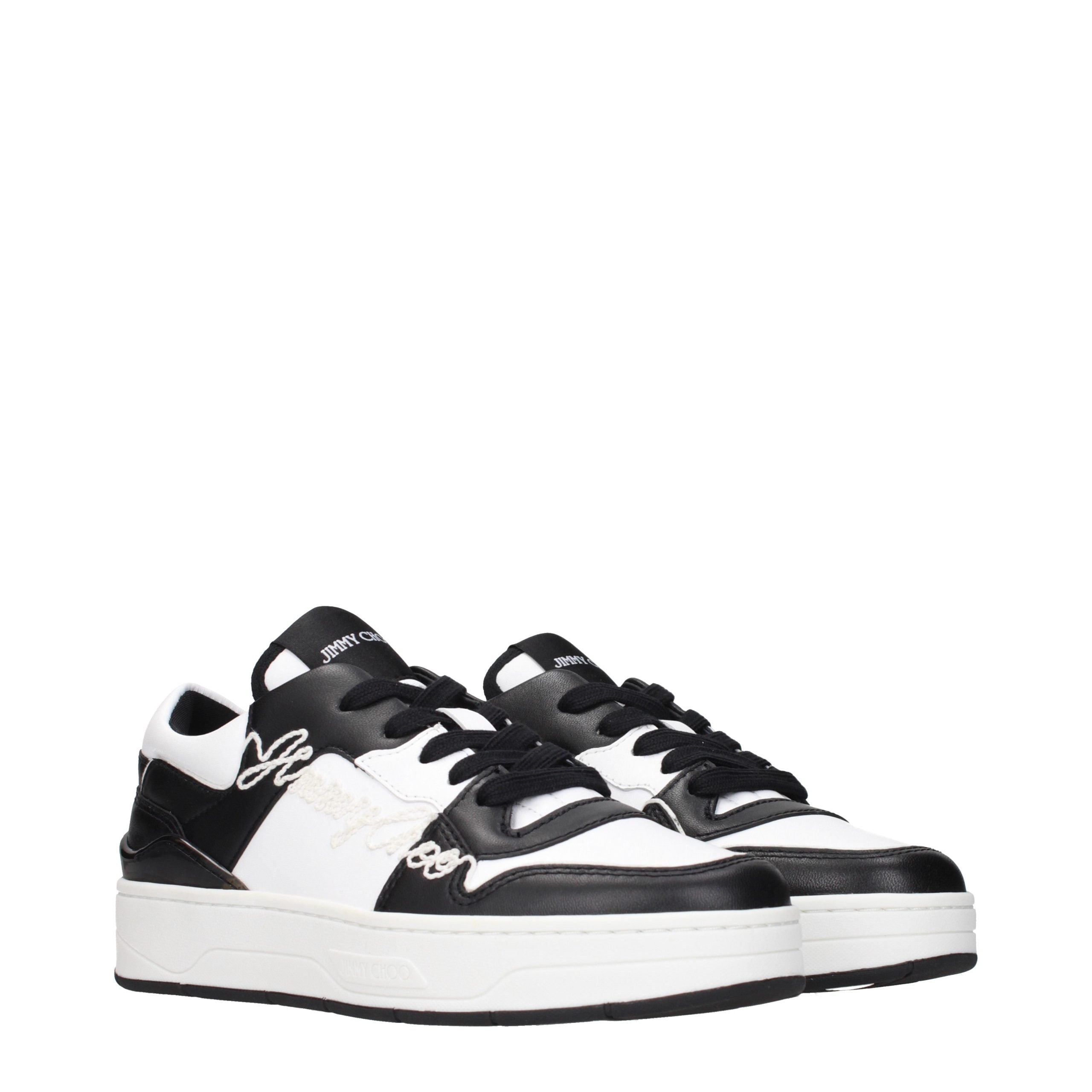 Black Leather Low‑Top Sneakers