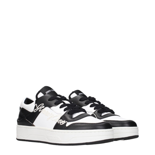 Black Leather Low‑Top Sneakers