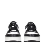 Black Leather Low‑Top Sneakers