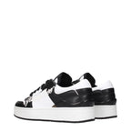 Black Leather Low‑Top Sneakers