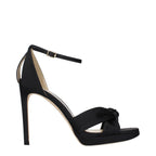 Black Satin Platform Sandals
