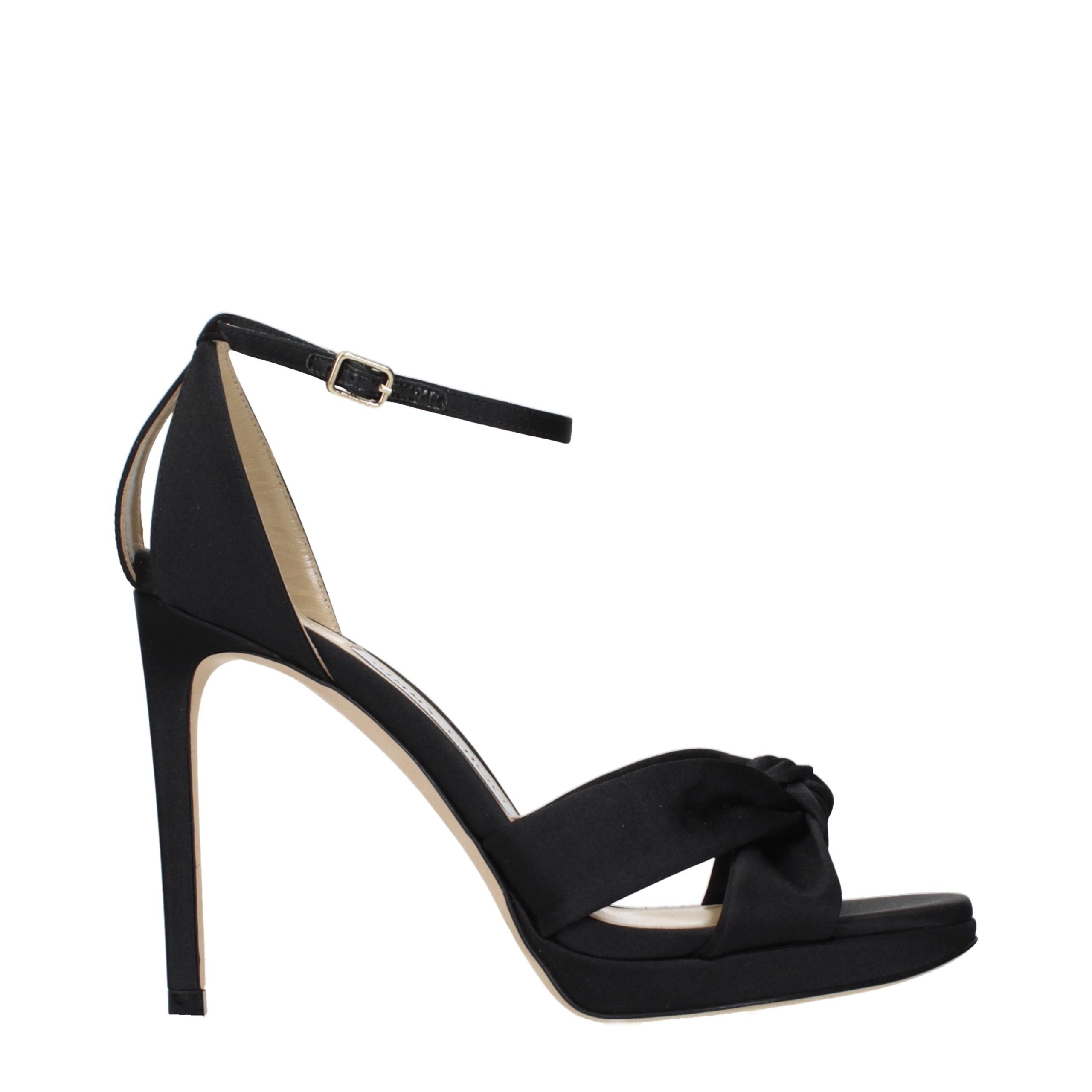 Black Satin Platform Sandals