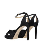 Black Satin Platform Sandals