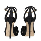 Black Satin Platform Sandals