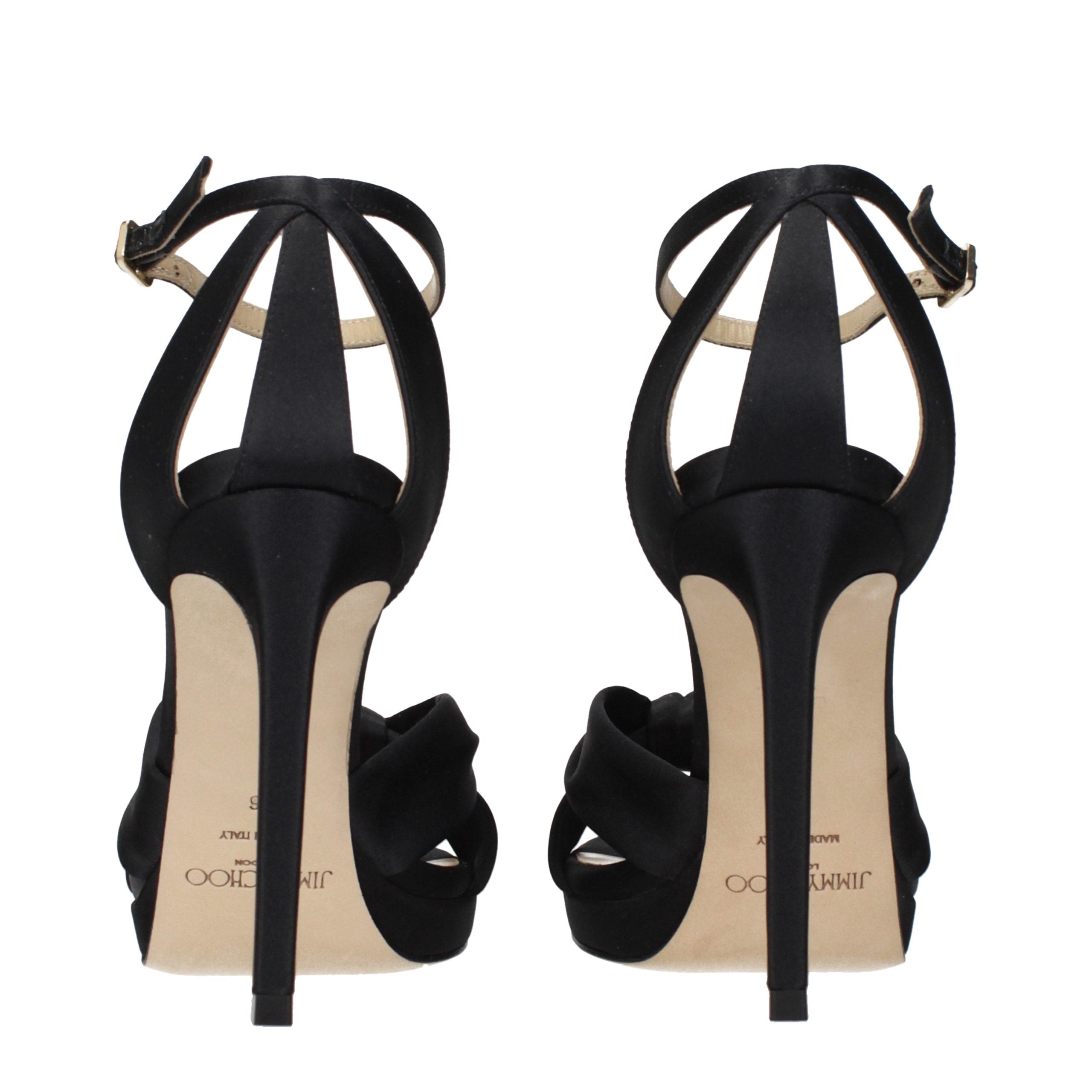 Black Satin Platform Sandals