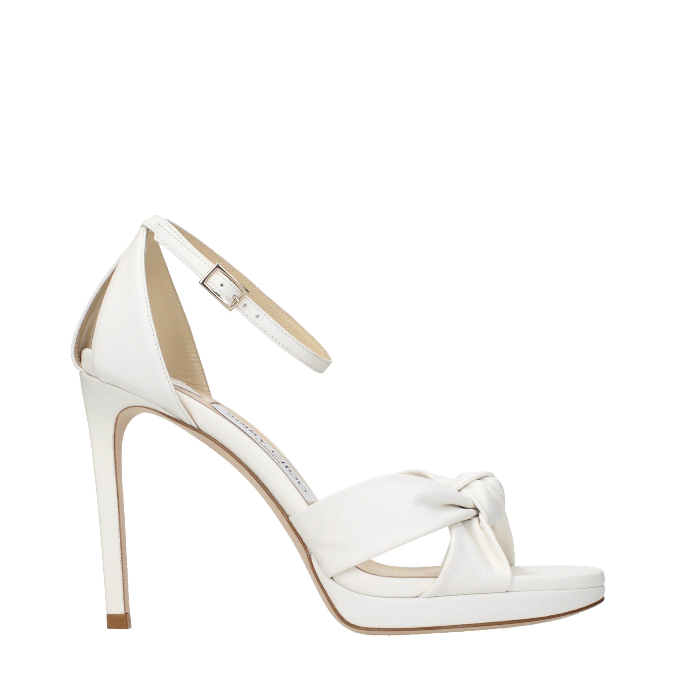 White Leather Platform Sandals