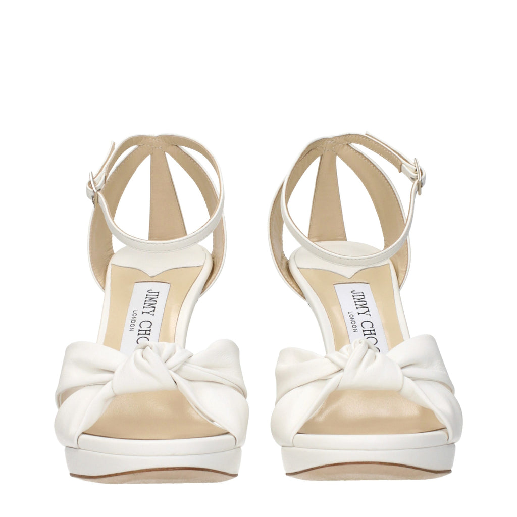 White Leather Platform Sandals
