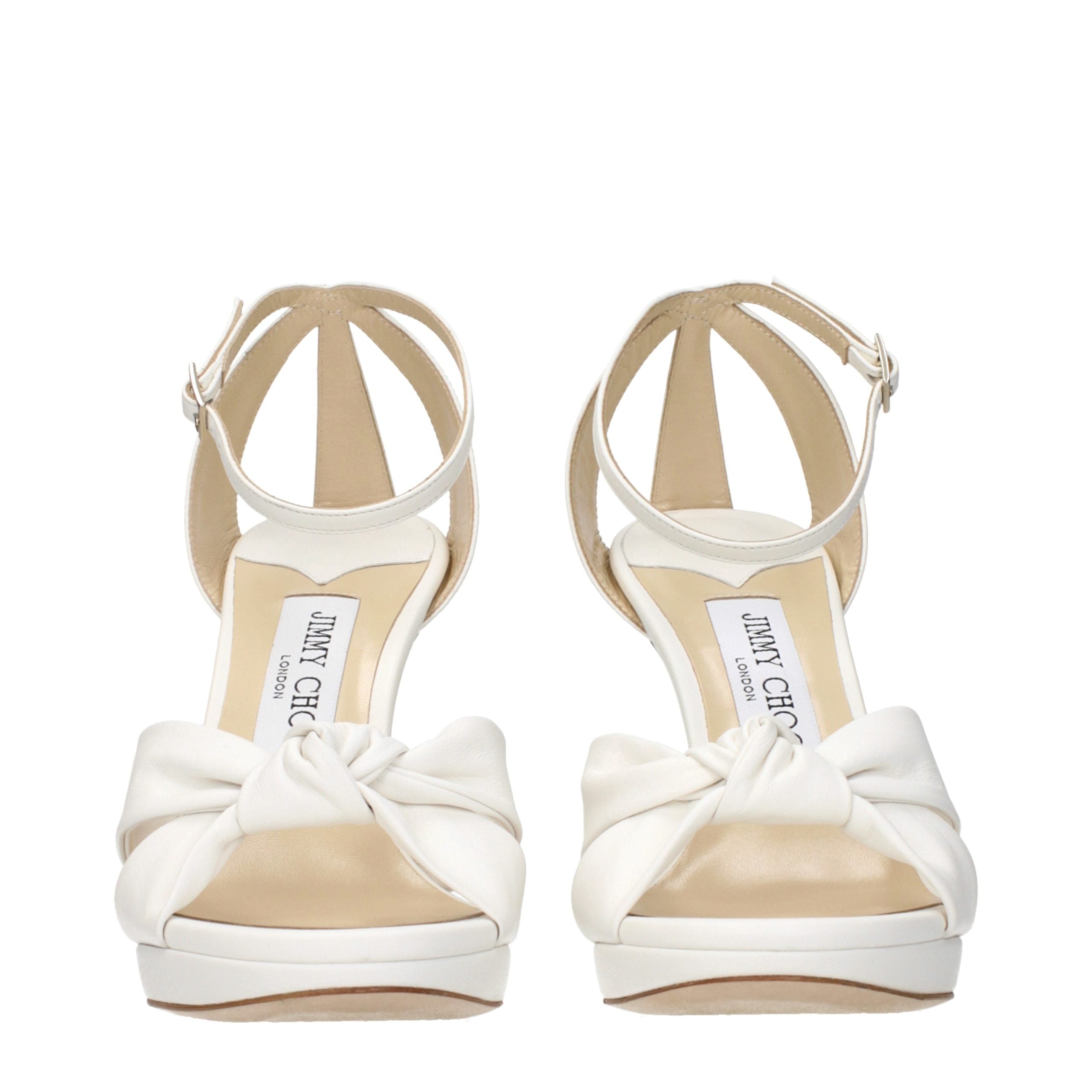 White Leather Platform Sandals