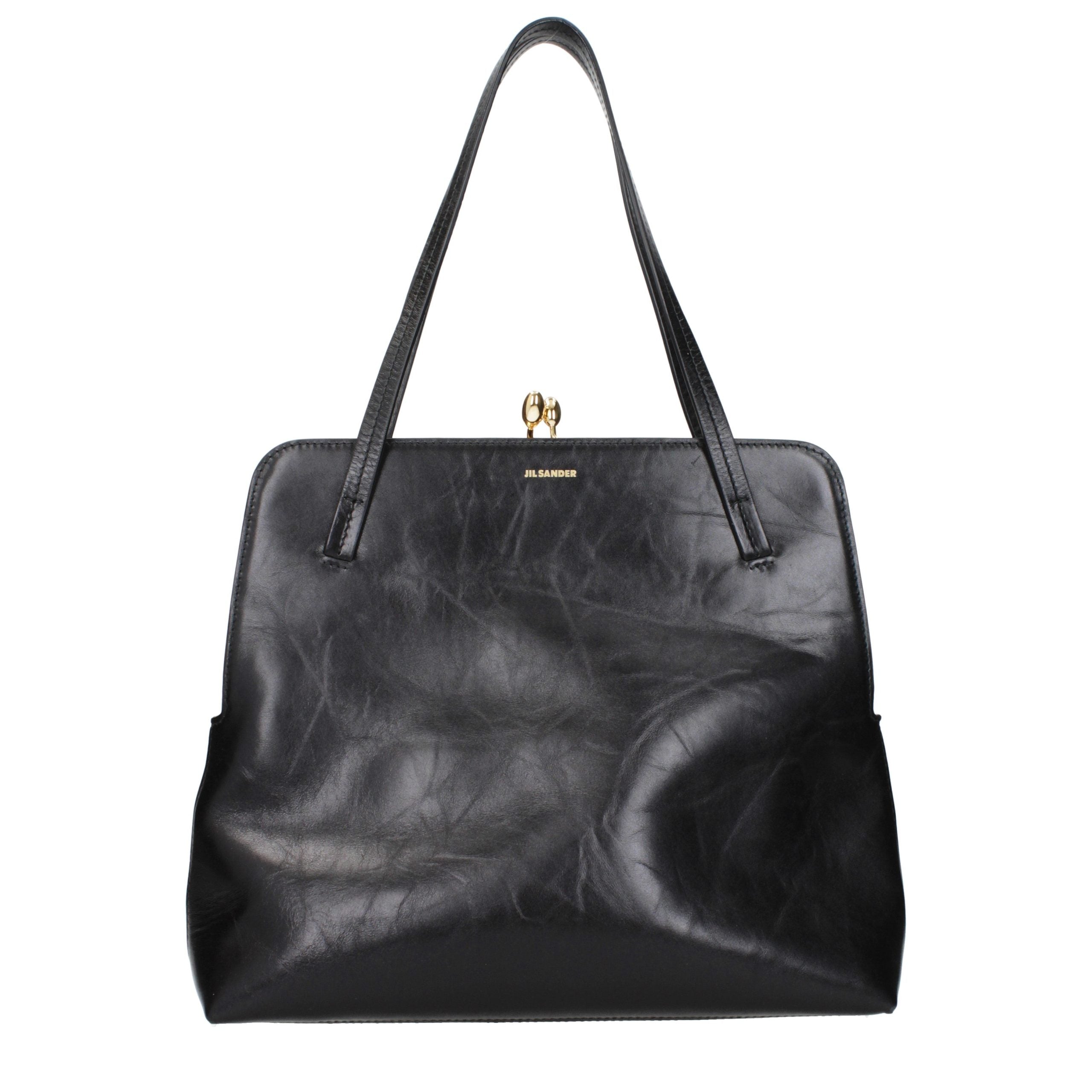 Sleek Black Leather Shoulder Bag