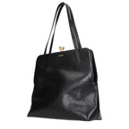 Sleek Black Leather Shoulder Bag
