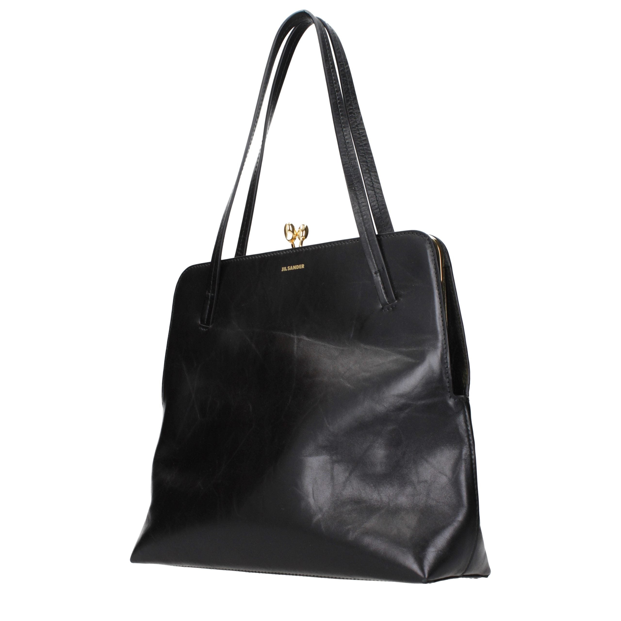 Sleek Black Leather Shoulder Bag