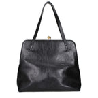 Sleek Black Leather Shoulder Bag
