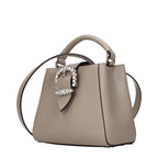 Gray Leather Handbag