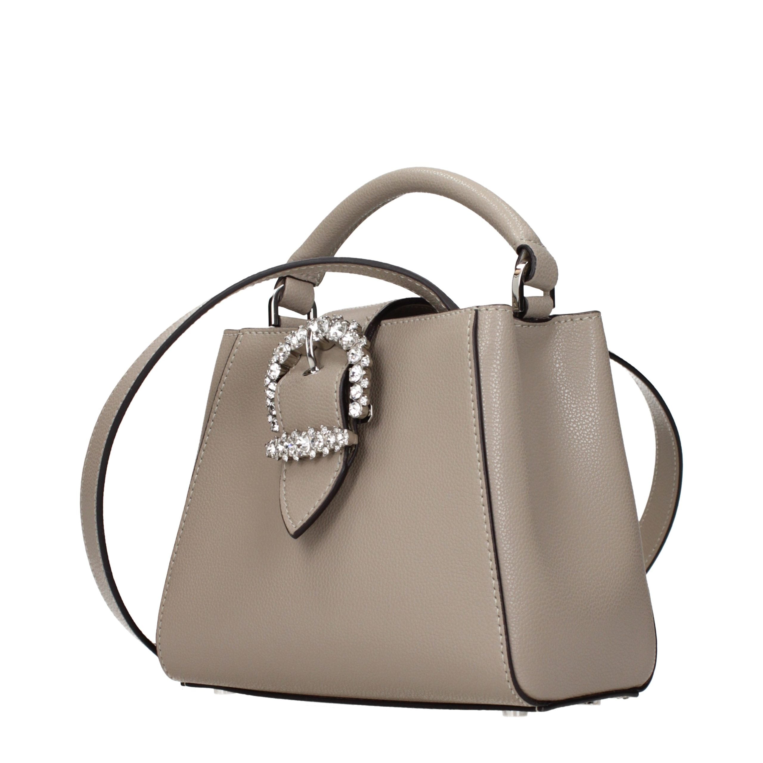 Gray Leather Handbag