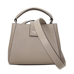 Gray Leather Handbag
