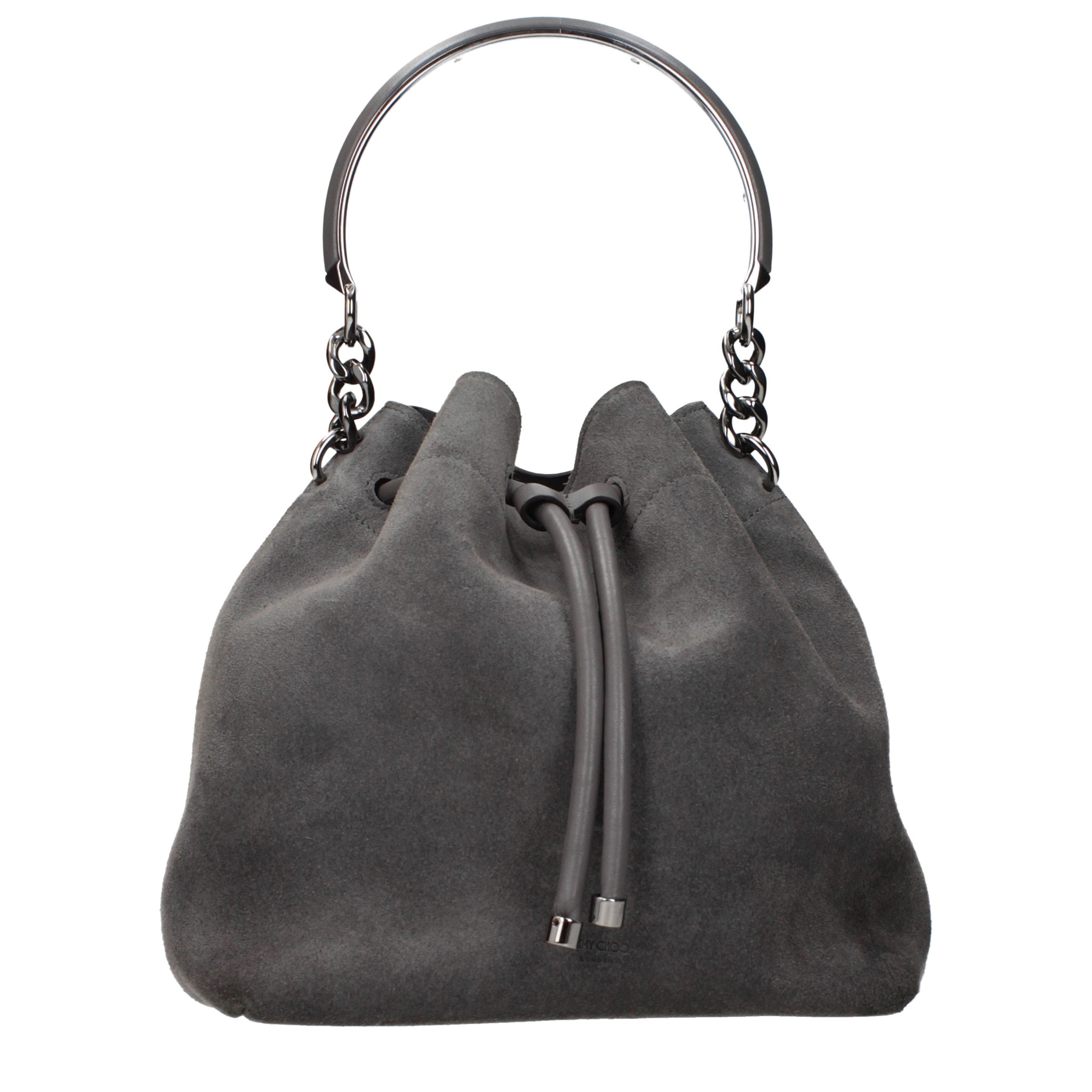 Gray Suede Handbag