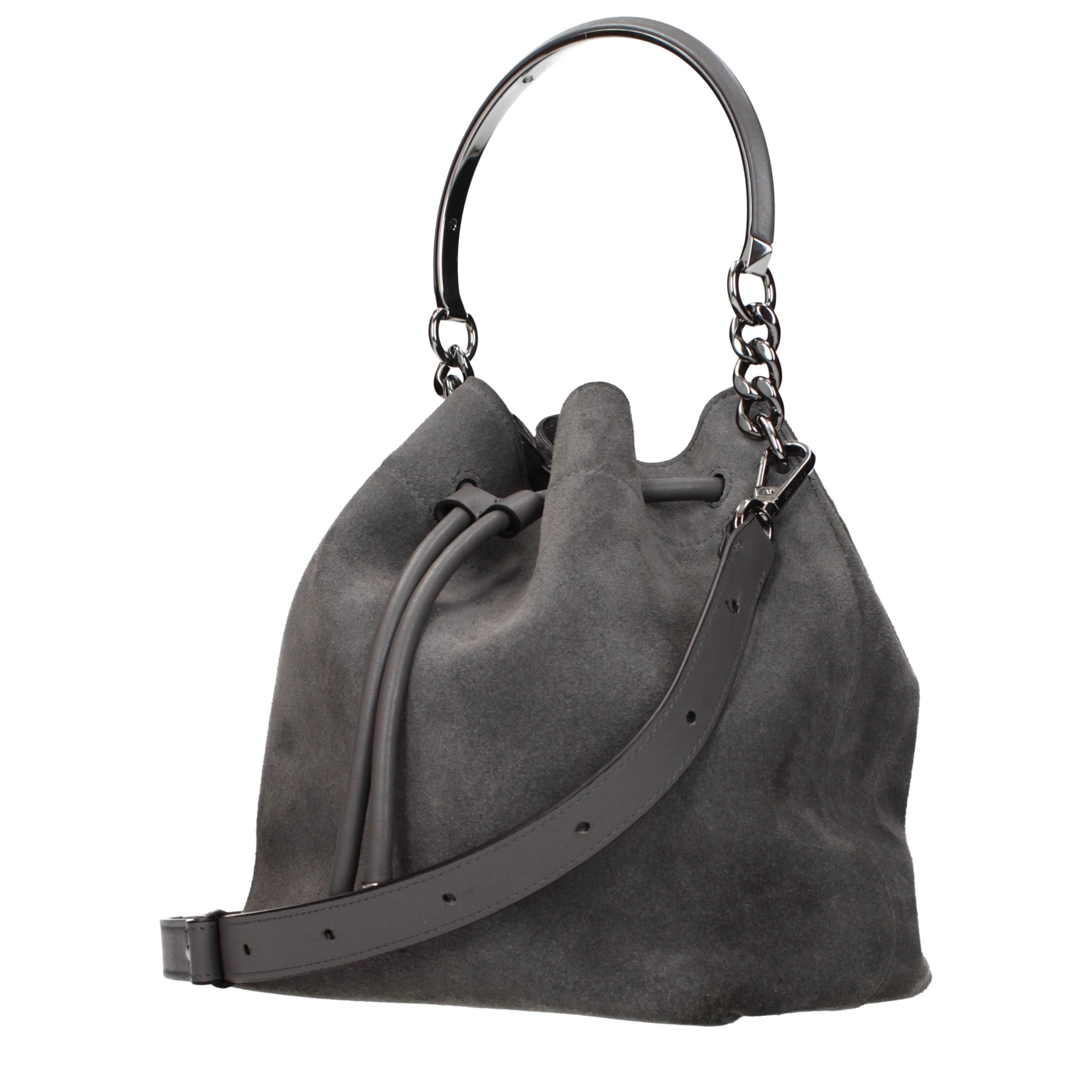 Gray Suede Handbag