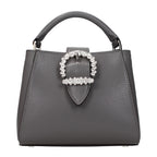 Gray Leather Satchel