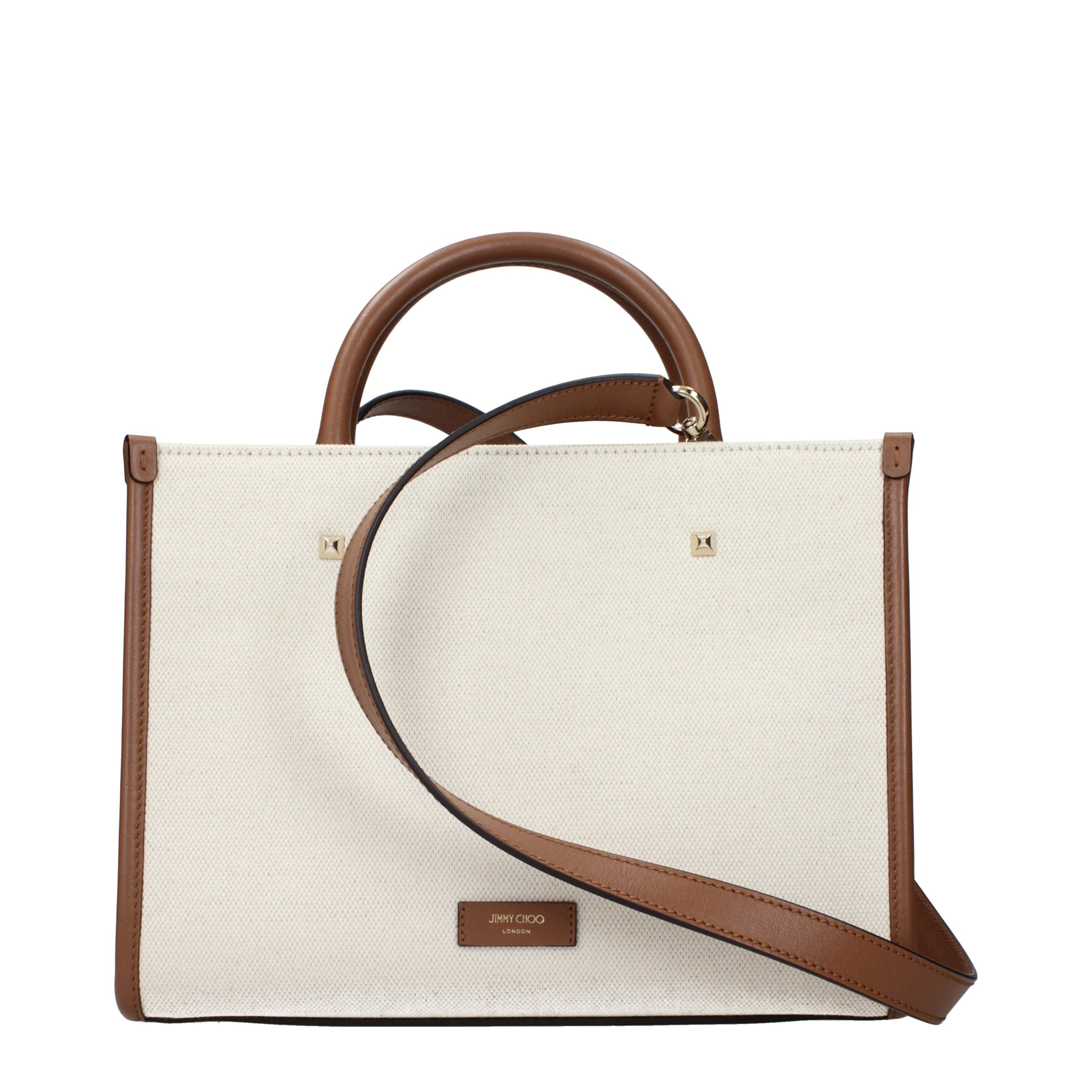 Beige Fabric Handbag