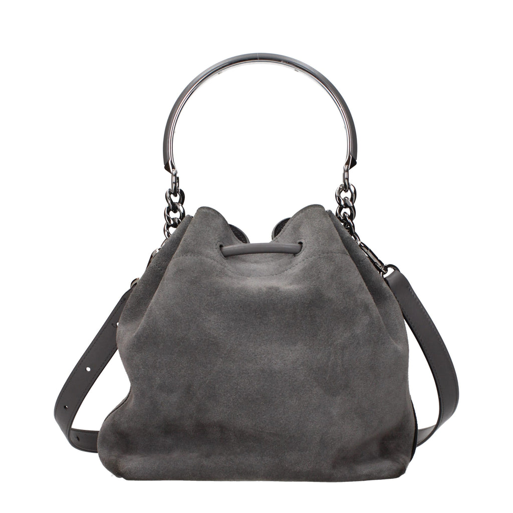Gray Suede Handbag