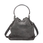 Gray Suede Handbag