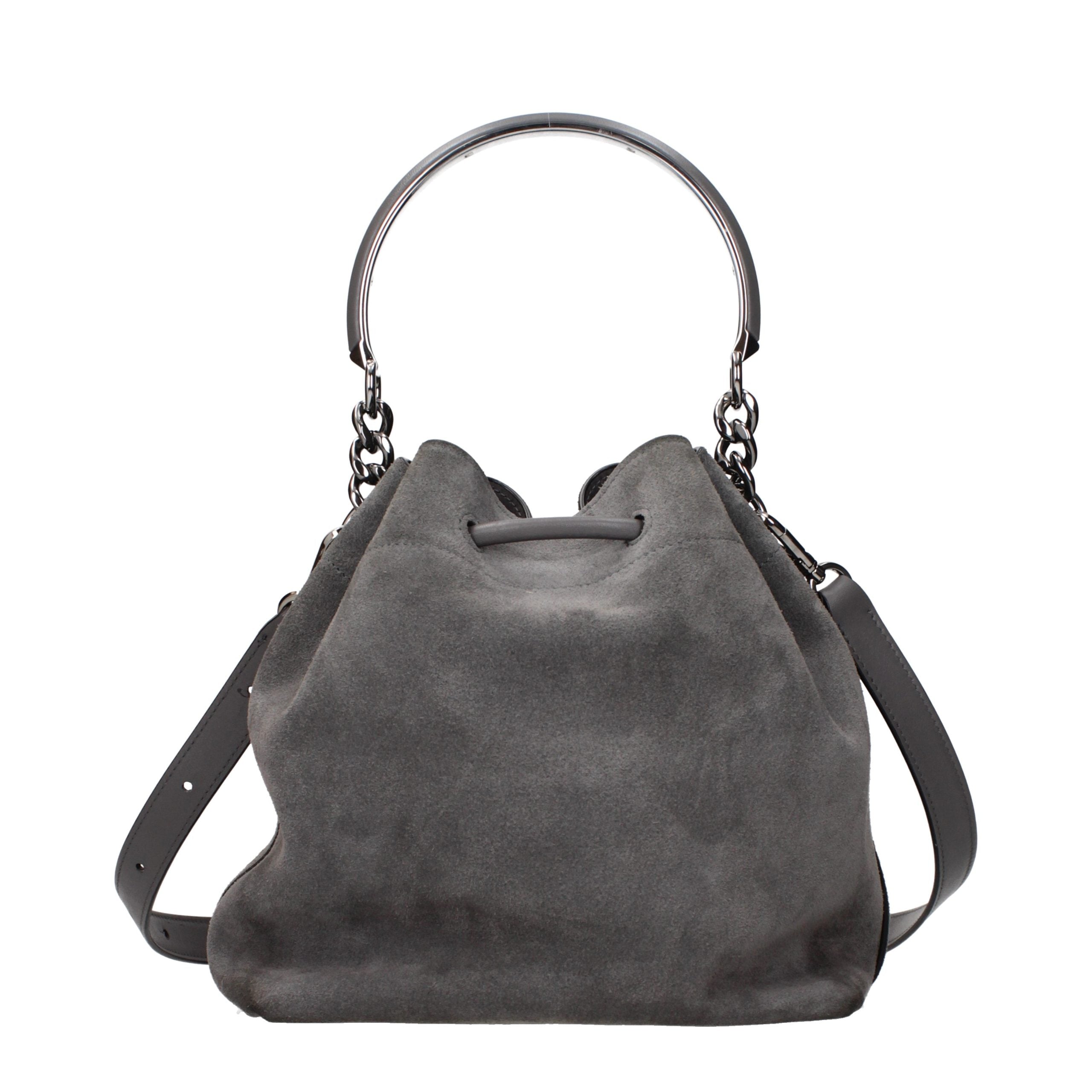 Gray Suede Handbag