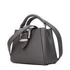 Gray Leather Satchel