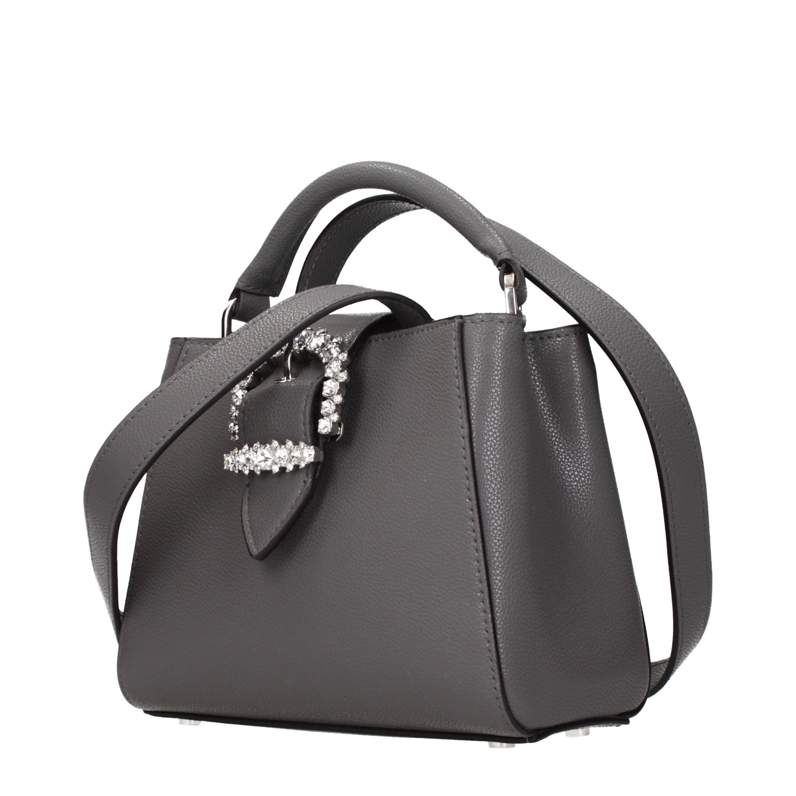 Gray Leather Satchel