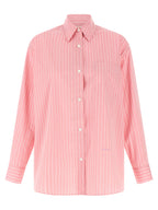 Pink Cotton Oversized Striped Blouse