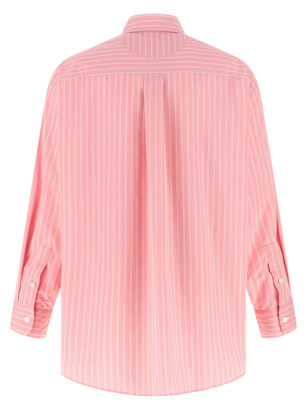 Pink Cotton Oversized Striped Blouse