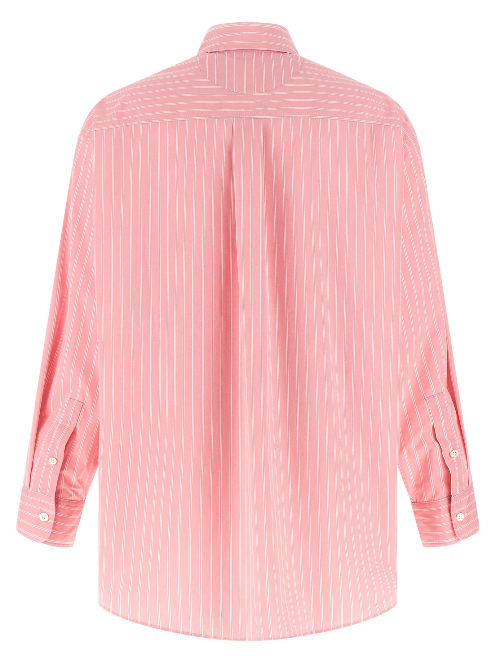 Pink Cotton Oversized Striped Blouse