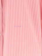 Pink Cotton Oversized Striped Blouse