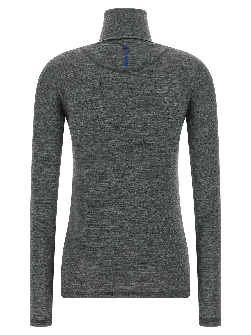 Gray Polyester Virgin Wool Long‑Sleeve T‑Shirt