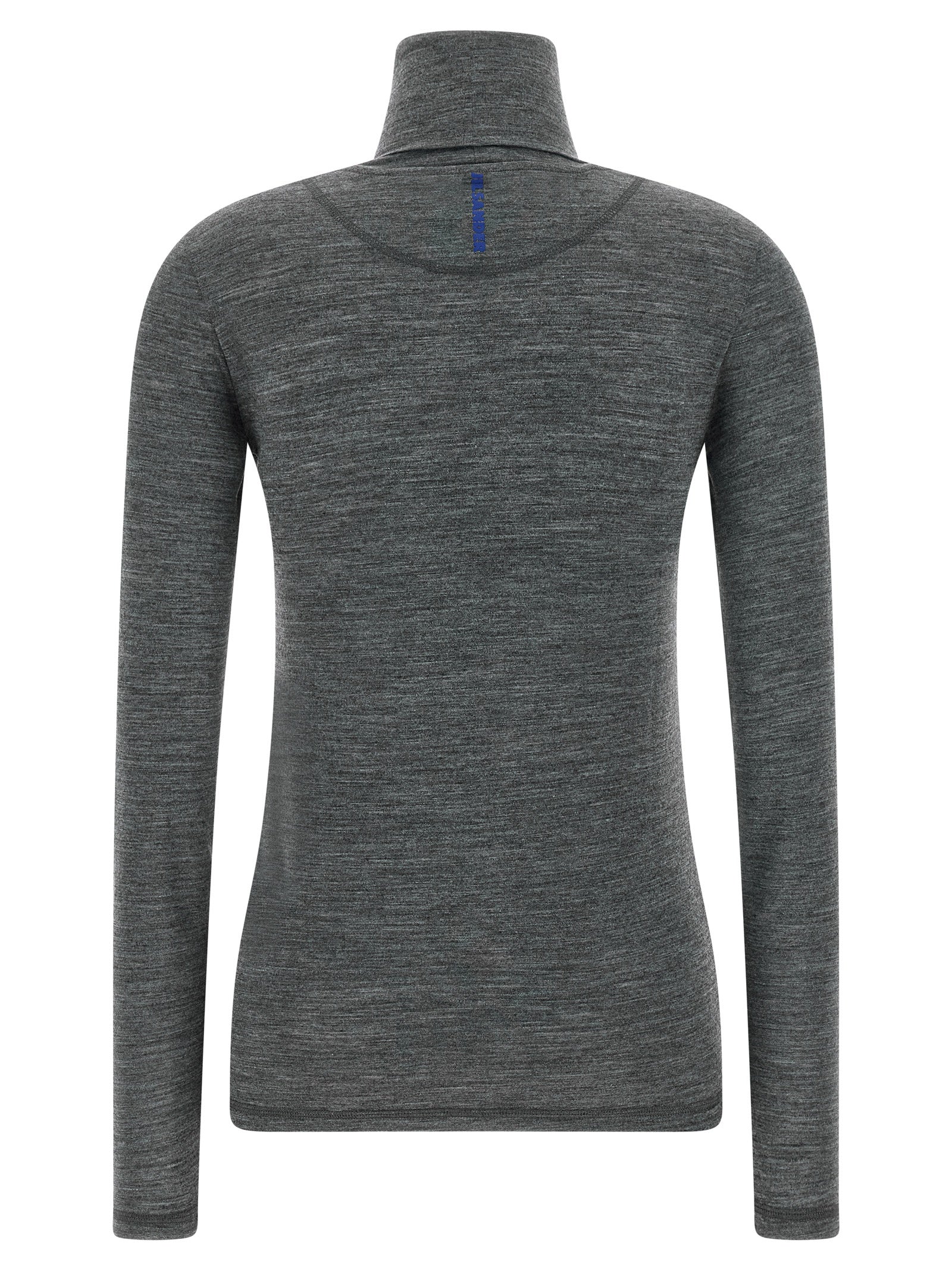 Gray Polyester Virgin Wool Long‑Sleeve T‑Shirt