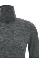 Gray Polyester Virgin Wool Long‑Sleeve T‑Shirt