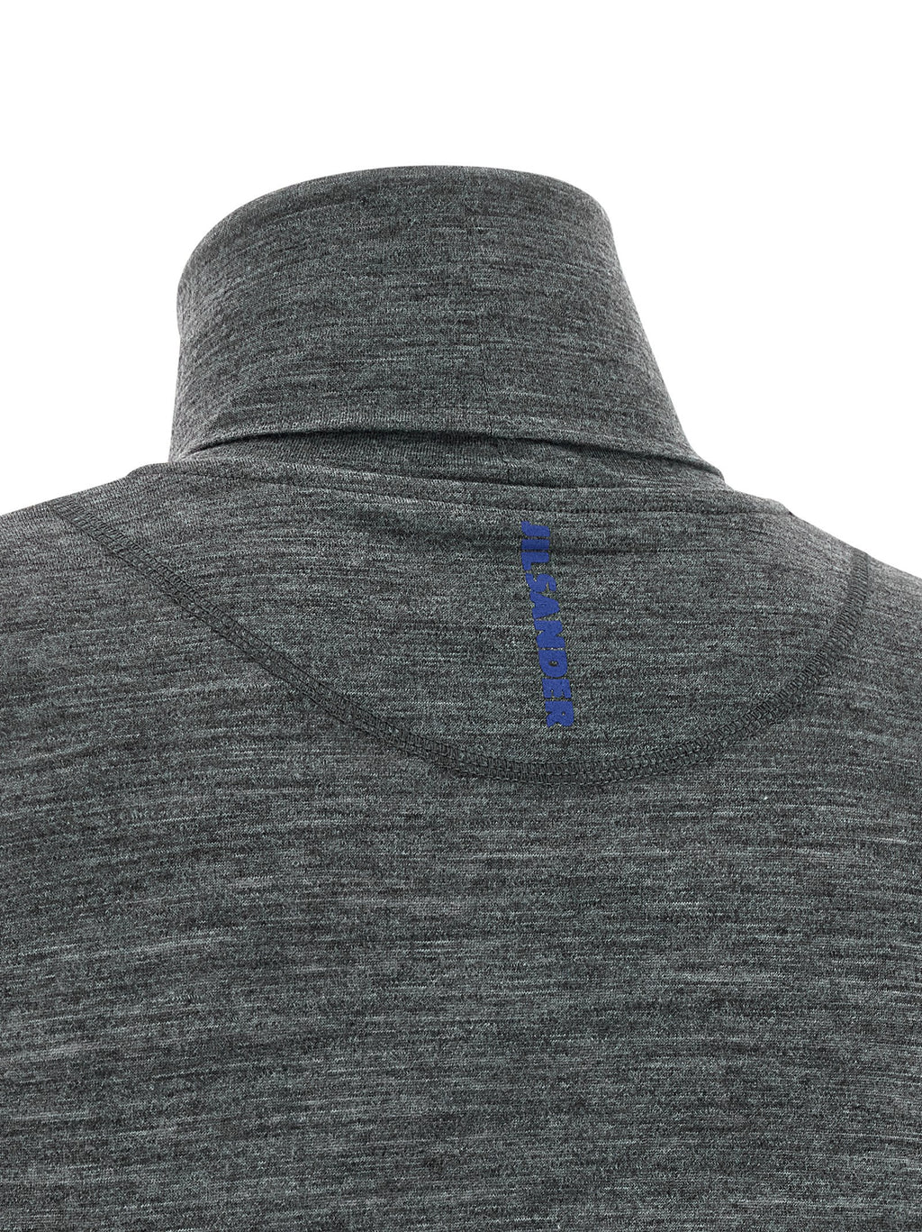 Gray Polyester Virgin Wool Long‑Sleeve T‑Shirt