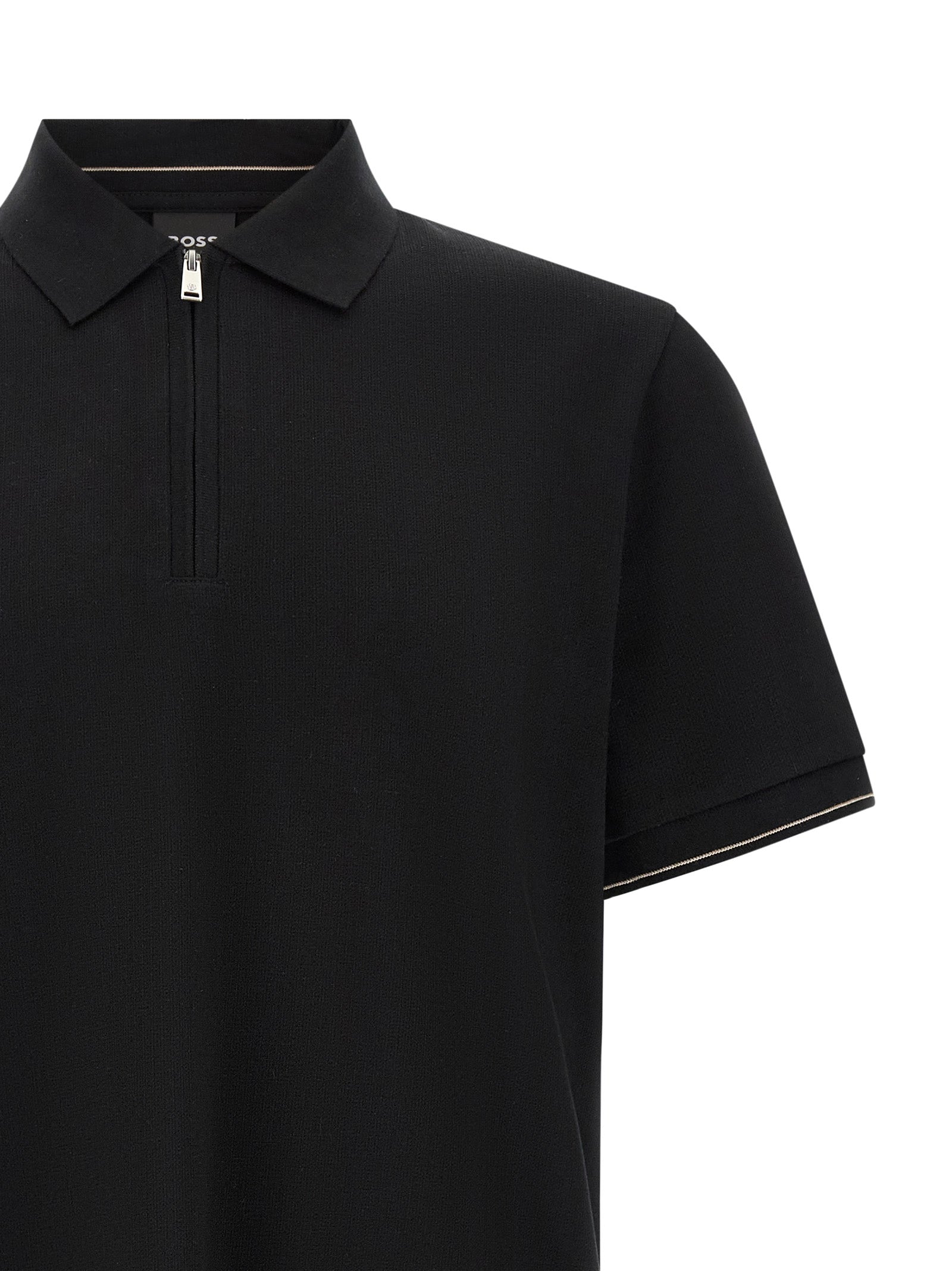 C-Pei 90 Black Cotton Polo