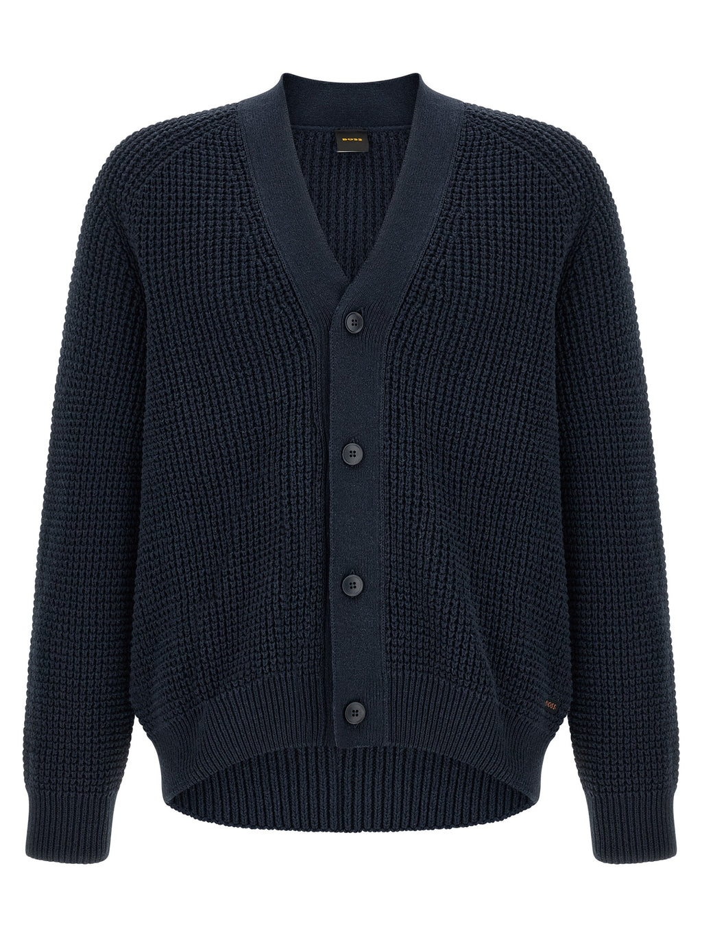Navy Honeycomb Cotton Cardigan