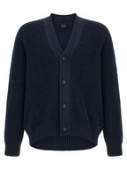 Navy Honeycomb Cotton Cardigan